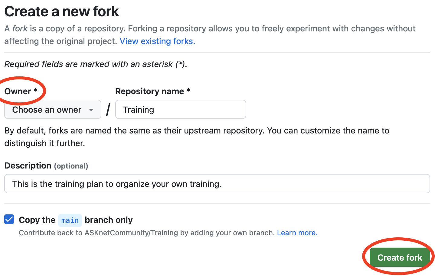 Create Fork