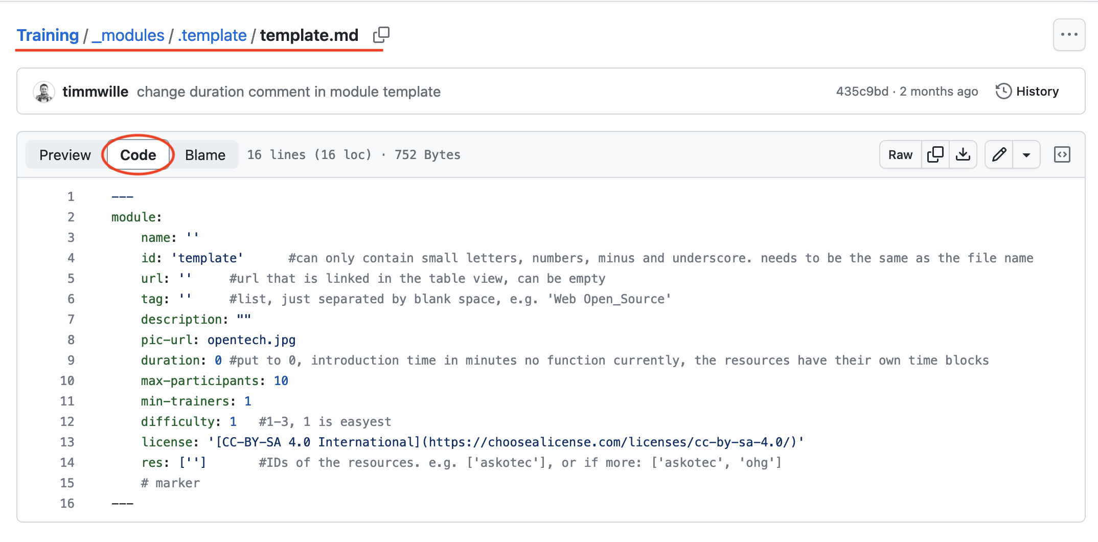 Template for creating new modules